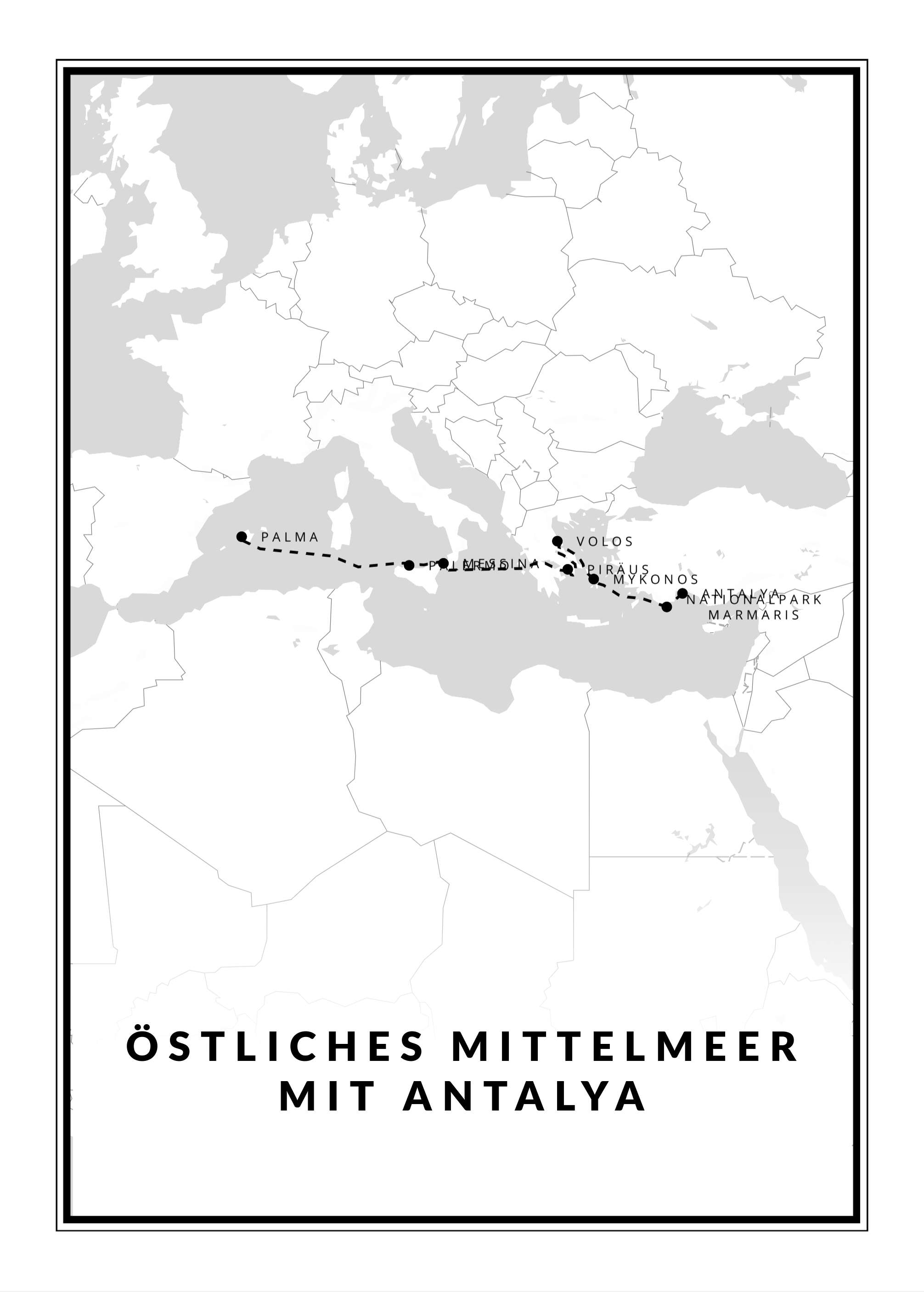 Fabelhafte Ostliches Mittelmeer Karte Fotos