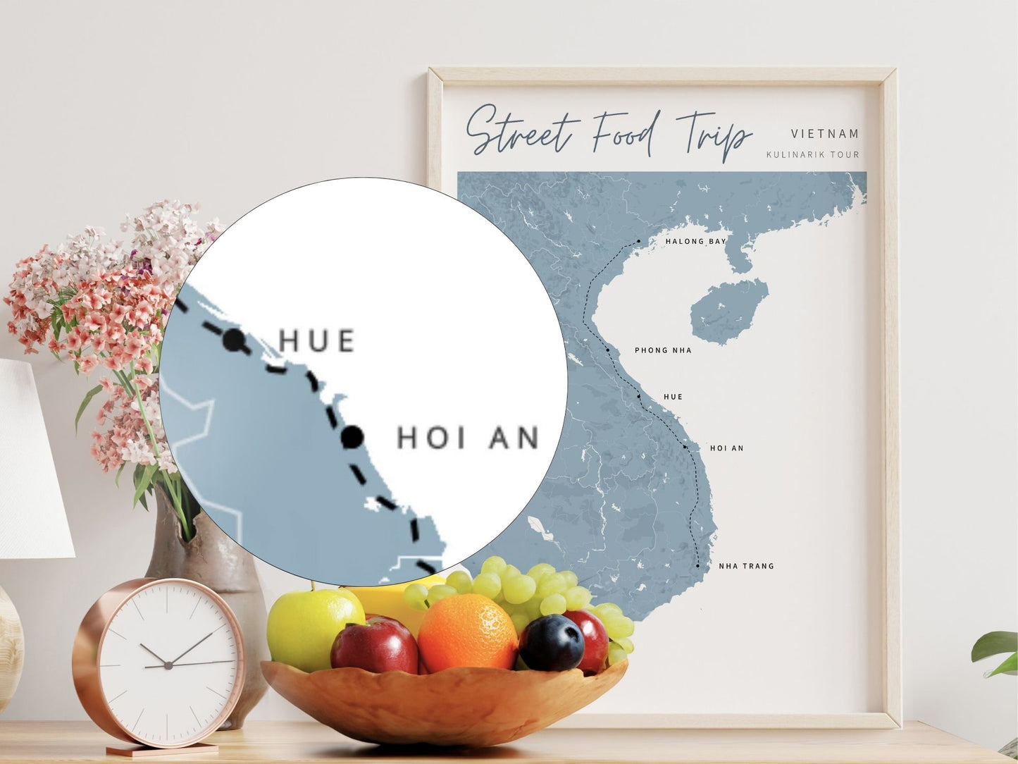 Food-Traveler Reiseposter mit individueller Route