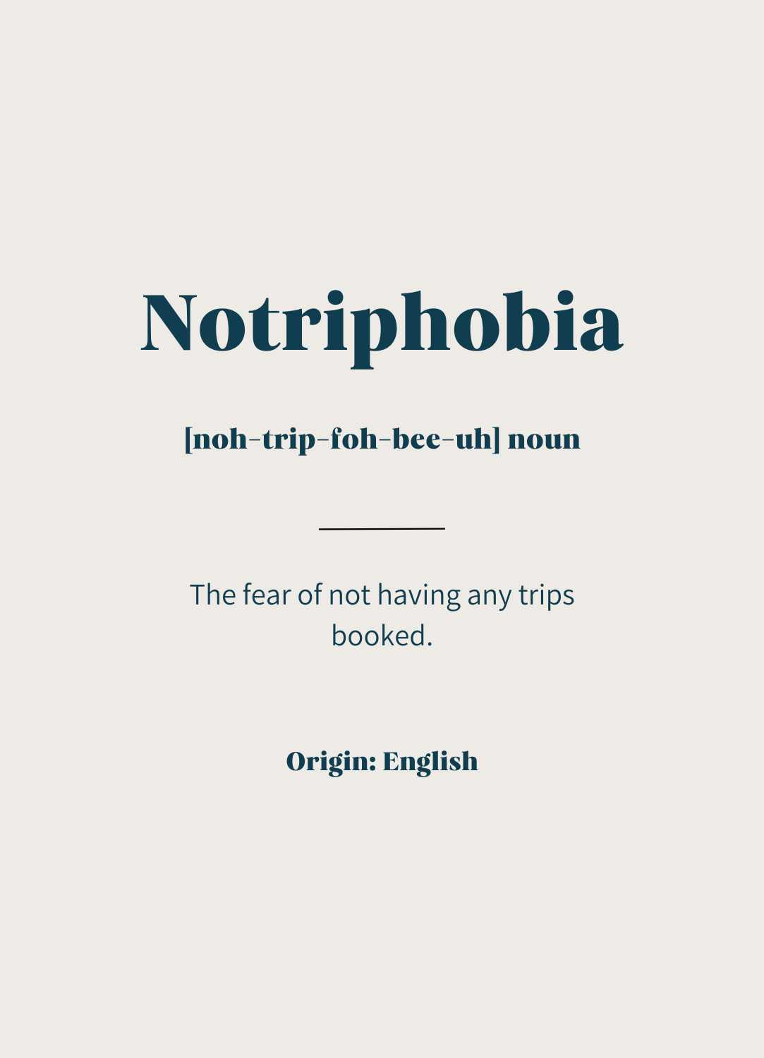 Reiseposter Geschenk Notriphobia