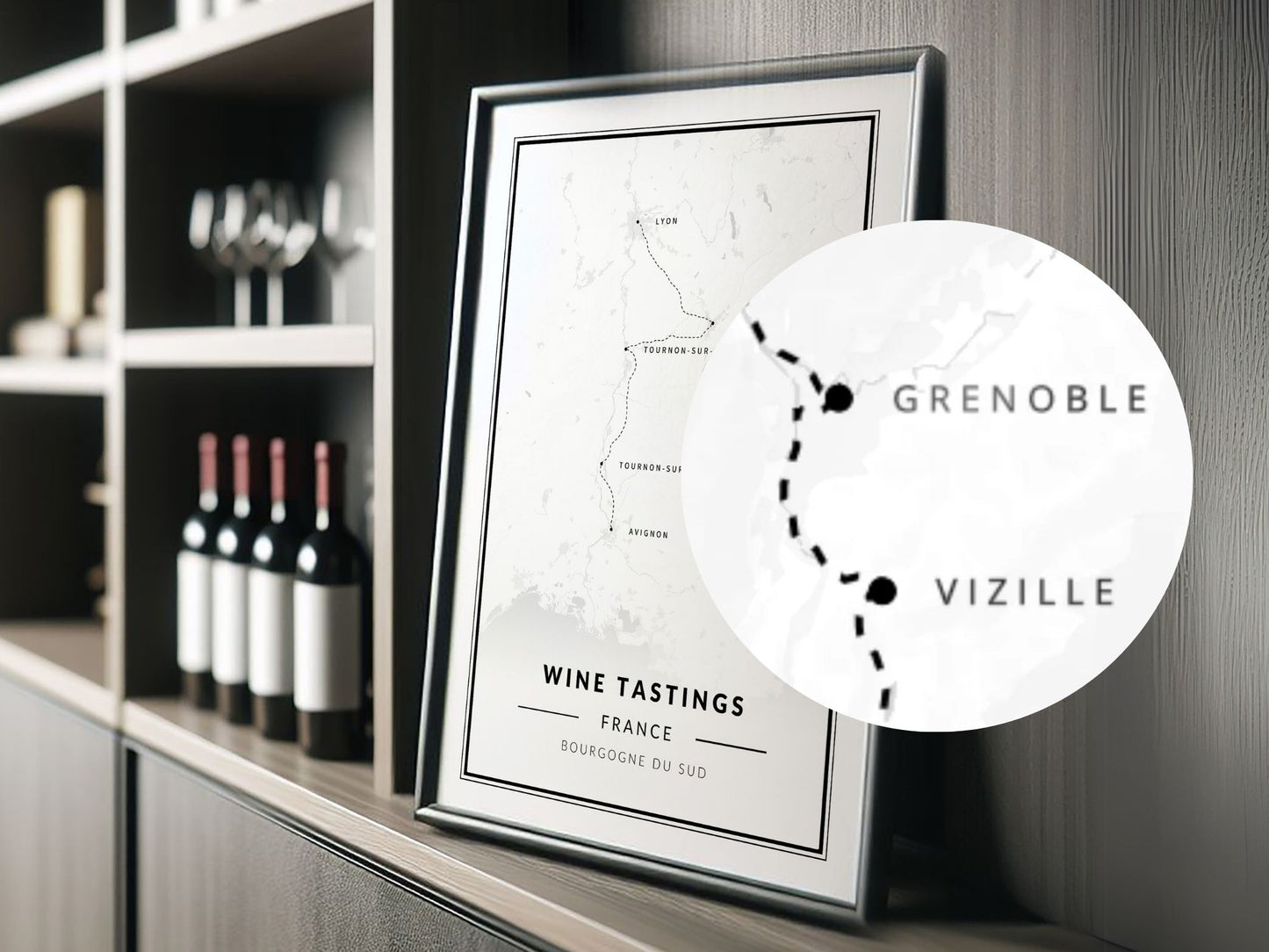 Individuelles Reiseposter im Rahmen