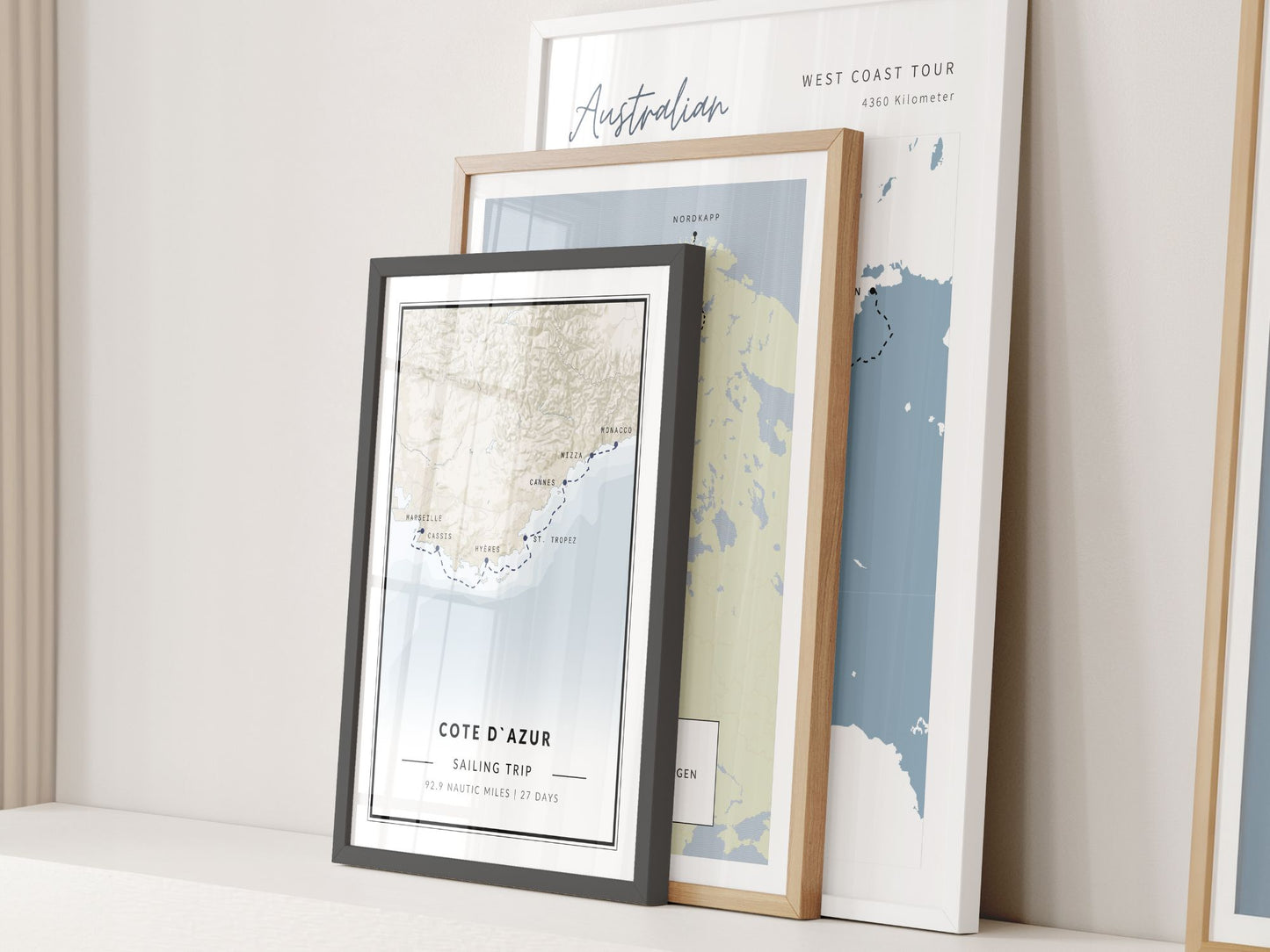 Personalisierte Reise Erinnerung an Wand