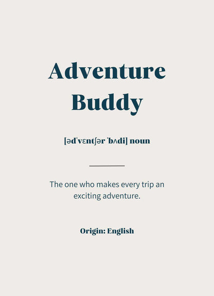 Adventure Buddy Reise Poster mit Definition