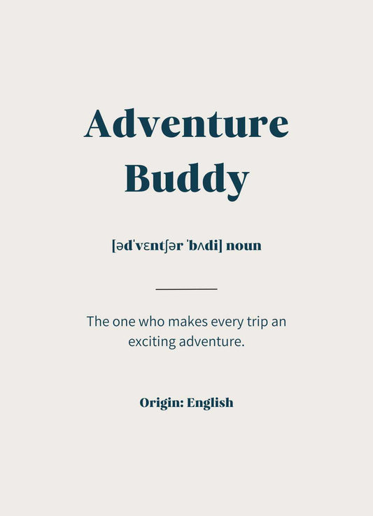 Adventure Buddy Reise Poster mit Definition