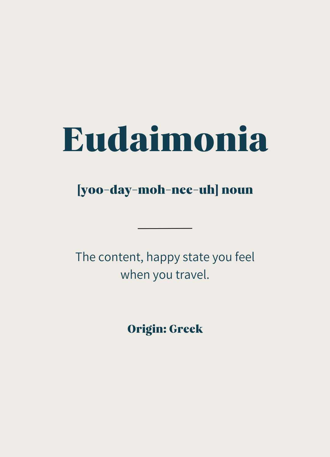 Reiseposter Geschenk Eudaimonia