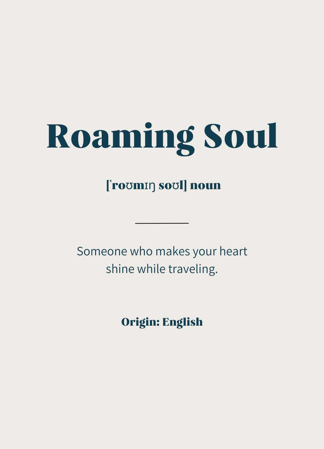 Reiseposter Geschenk Roaming Soul