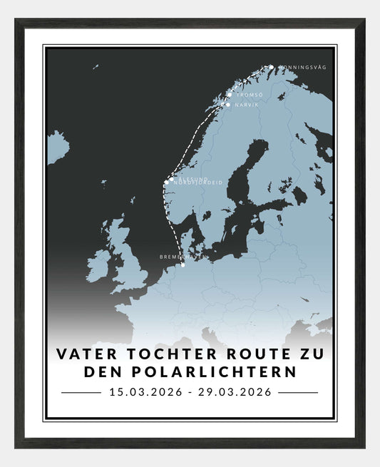 Vater Tochter Route zu den Polarlichtern